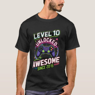 Camiseta Incrível Desde 2015 Aniversário de 10 anos Nível 1