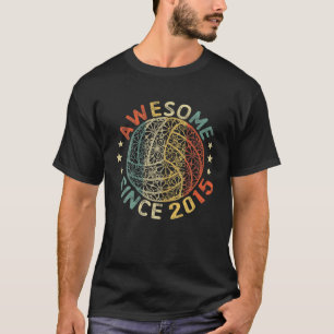 Camiseta Incrível Desde 2015 Aniversário, Voleibol De 7 Ano
