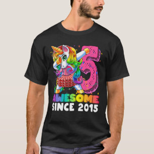 Camiseta Incrível Desde 2015 Dabbing Unicorn Tutu 5 Birthd