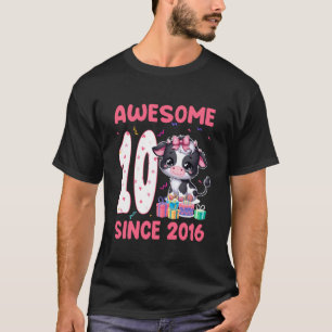 Camiseta Incrível Desde 2016 10 Anos De Idade Menina Aniver