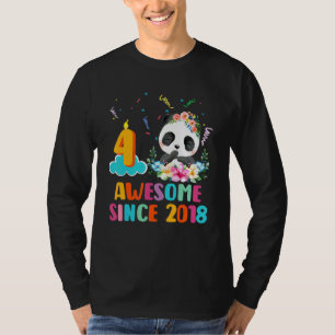Camiseta Incrível desde 2018 4º aniversário 4 anos Panda U