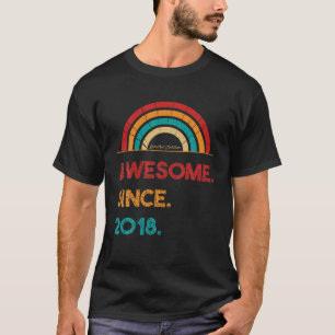 Camiseta Incrível Desde 2018 4º Aniversário Do Nascer Rainb