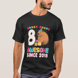 Camiseta Incrível Desde 2018 Amante de Capivara 8 Anos de I