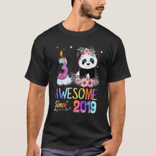 Camiseta Incrível Desde 2019, aniversário de 3 anos de 3 An