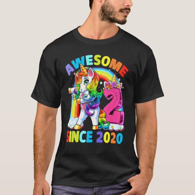 Camiseta Incrível Desde 2020 Dabbing segundo aniversário Un (Frente)