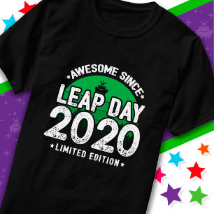 Camiseta Incrível Desde 2020 Dia do Ano Leap Fev 29 Anivers