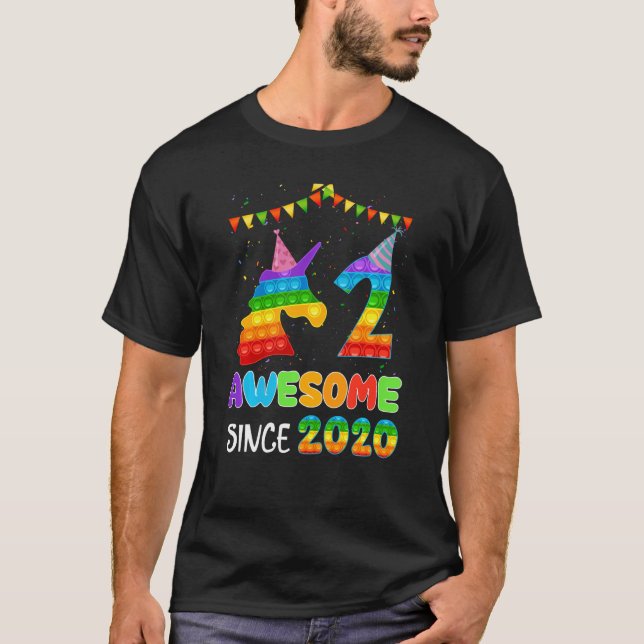 Camiseta Incrível Desde 2020 Pop Ti Fidget Unicorn segundo  (Frente)