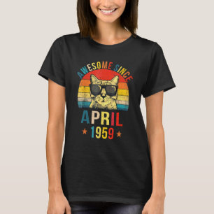 Camiseta Incrível Desde Abril 1959 Aniversário de 63 anos  