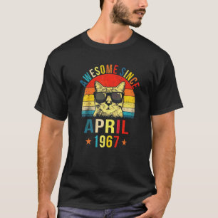 Camiseta Incrível Desde Abril 1967 55º Aniversário  Gato