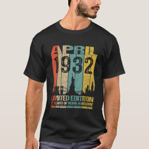 Camiseta Incrível Desde abril de 1932, 90 Birthday Vintage 