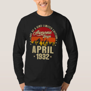Camiseta Incrível desde abril de 1932 90 Vintage Aniversári