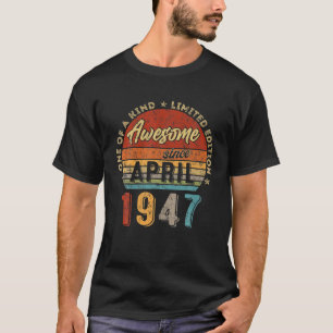 Camiseta Incrível Desde Abril De 1947 Vintage 75º Aniversár