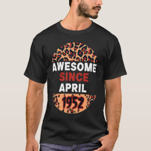 Camiseta Incrível desde abril de 1952 Leopard Imprime o Nas