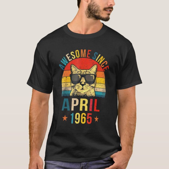 Camiseta Incrível desde abril de 1965, 57º Aniversário Cat (Frente)
