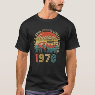 Camiseta Incrível desde abril de 1978 44 Vintage Aniversári