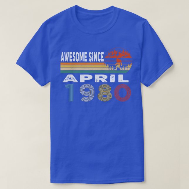 Camiseta Incrível Desde Abril De 1980 (Frente do Design)