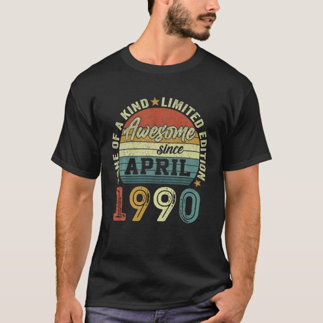 Camiseta Incrível Desde Abril De 1990, 32 Anos De Idade 32. (Frente)
