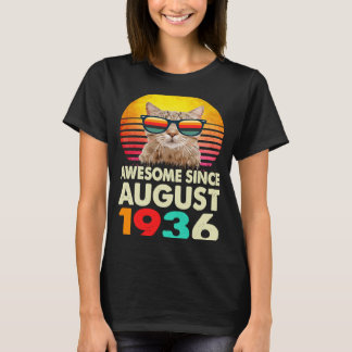 Camiseta Incrível desde agosto de 1936 87th Birthday Cat