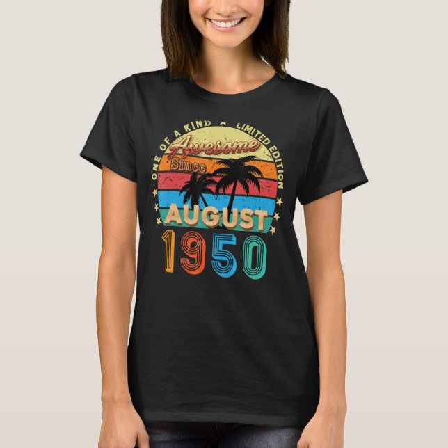 Camiseta Incrível desde agosto de 1950 72º aniversário 72 (Frente)