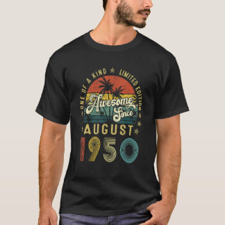 Camiseta Incrível Desde Agosto De 1950 Vintage 72nd Birthda