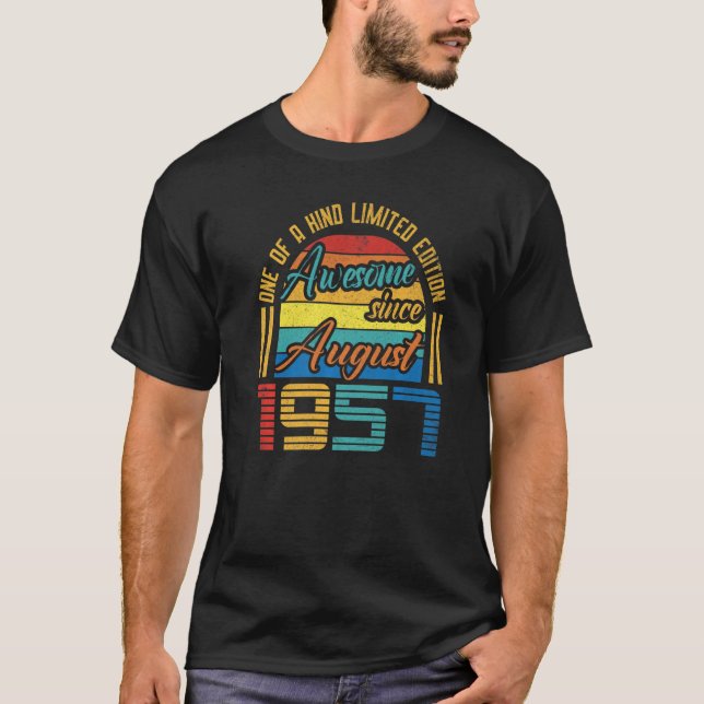 Camiseta Incrível Desde Agosto De 1957, 65 Anos, 65 Anos, N (Frente)