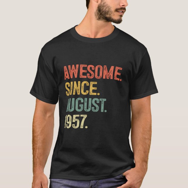 Camiseta Incrível Desde Agosto De 1957 66º Aniversário Ofer (Frente)