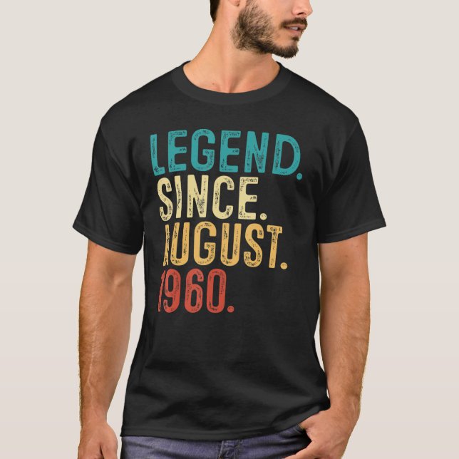 Camiseta Incrível Desde Agosto De 1960 62º Bday, 62 Anos (Frente)