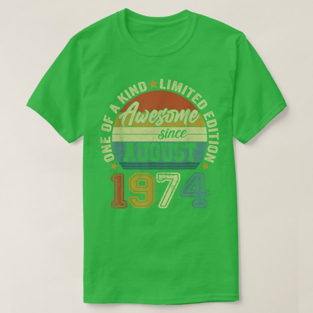 Camiseta Incrível desde agosto de 1974 48º aniversário 48 a (Frente do Design)