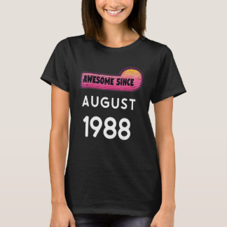 Camiseta Incrível Desde Agosto De 1988 Aniversário De 1988 