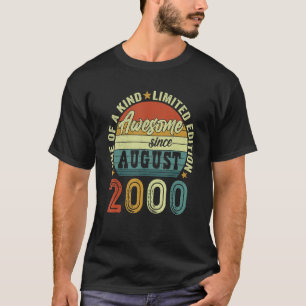 Camiseta Incrível Desde Agosto De 2000 22 Anos De Idade 22