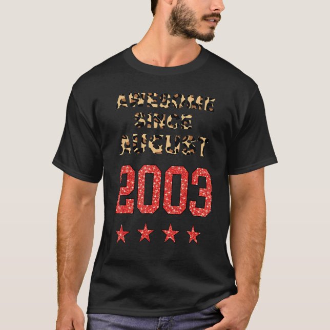 Camiseta Incrível Desde agosto de 2003 Leopard 2003 August  (Frente)