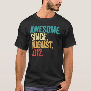 Camiseta Incrível Desde agosto de 2012 10º Aniversário 10 A