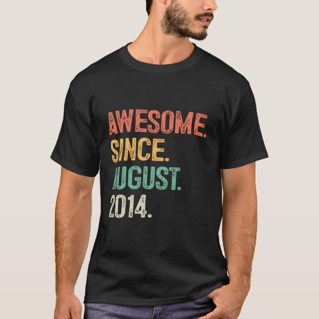 Camiseta Incrível Desde Agosto De 2014 9º 9 (Frente)