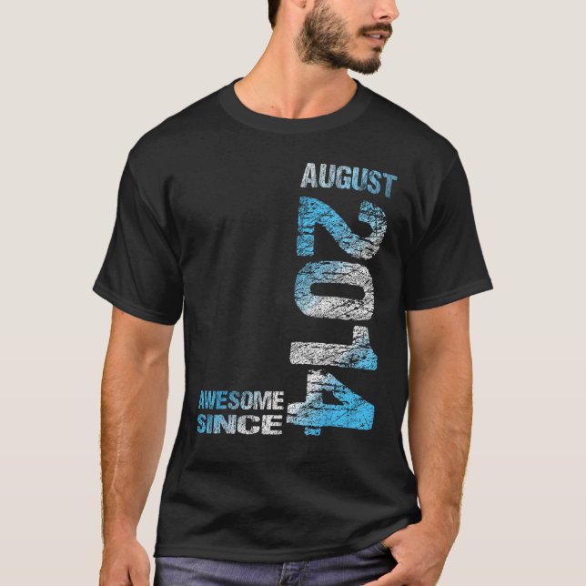Camiseta Incrível desde agosto de 2014 9º Nascer de anivers (Frente)
