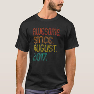 Camiseta Incrível Desde Agosto De 2017, 5 Aniversário Retro