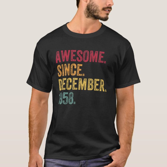 Camiseta Incrível Desde Dezembro De 1958, 63º Aniversário,  (Frente)