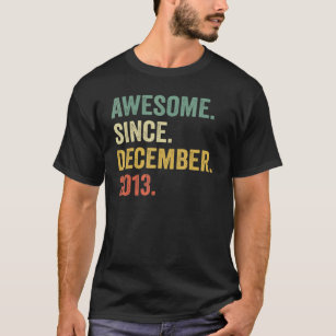 Camiseta Incrível Desde dezembro de 2013 9.o Aniversário 9 