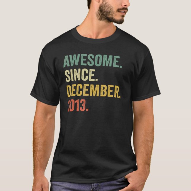 Camiseta Incrível Desde dezembro de 2013 9.o Aniversário 9  (Frente)