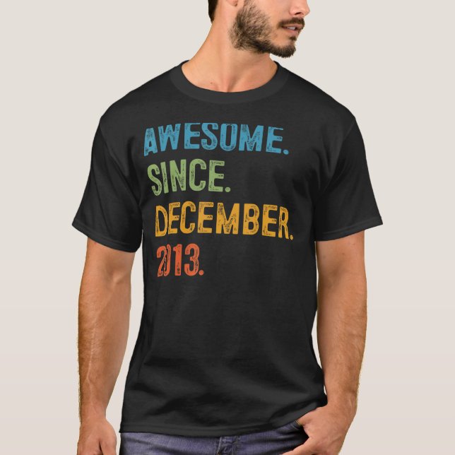 Camiseta Incrível Desde dezembro de 2013 9.o Aniversário 9  (Frente)