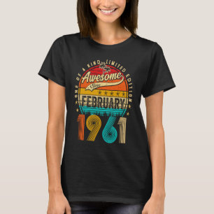 Camiseta Incrível Desde Fevereiro De 1961 62 Anos 62 Anos N