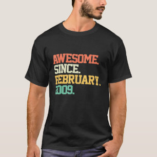 Camiseta Incrível Desde Fevereiro De 2009 13 Birthday 13 An