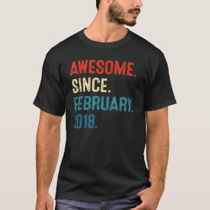 Camiseta Incrível Desde Fevereiro De 2018 5 Birthday Gift 5