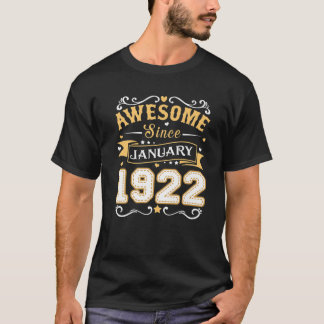 Camiseta Incrível Desde Janeiro De 1922 100 Anos De Idade 1