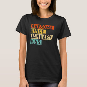 Camiseta Incrível Desde Janeiro de 1955 68 Anos 68 Anos Nas