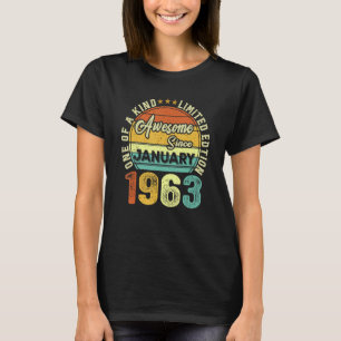 Camiseta Incrível Desde Janeiro de 1963 60º Aniversário 60