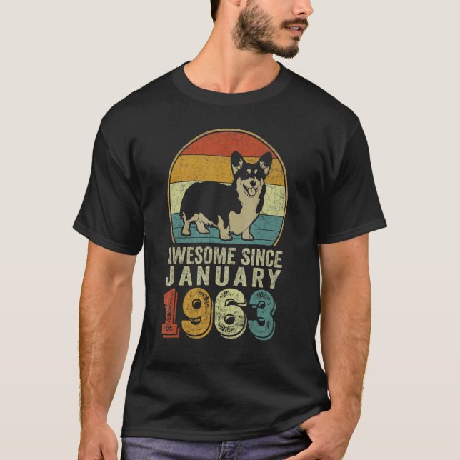 Camiseta Incrível desde Janeiro de 1963 60º Cão de Aniversá (Frente)