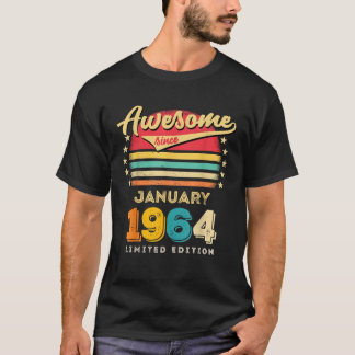 Camiseta Incrível Desde Janeiro De 1964 Aniversário