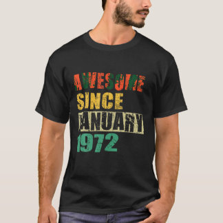 Camiseta Incrível Desde Janeiro de 1972 52 anos 52 anos