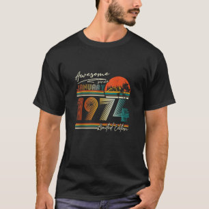 Camiseta Incrível desde Janeiro de 1974 Vintage 50th Birthd