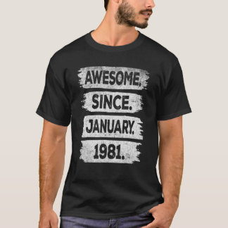 Camiseta Incrível Desde Janeiro De 1981 42º Aniversário 42 